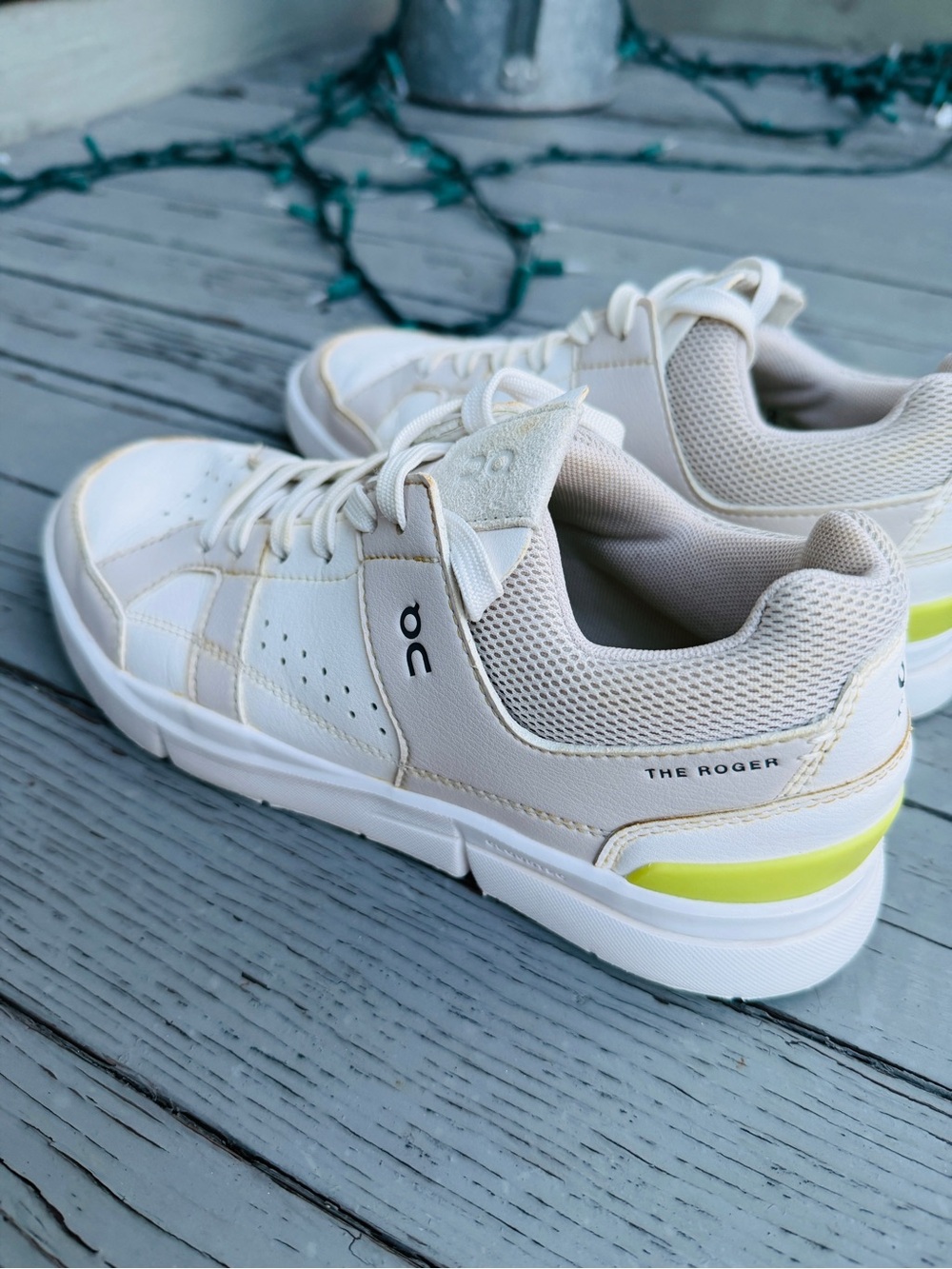 On Running The Roger Clubhouse Sneakers with Lime Accent